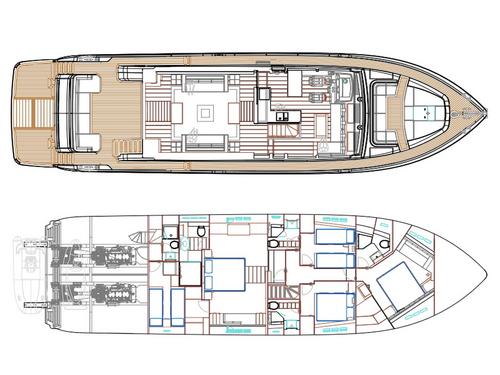 GA of Charteryacht Pearl 75